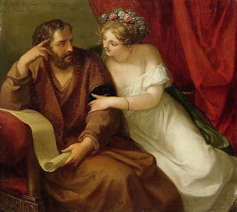 Angelika Kauffmann - Frine seduce il filosofo Senocrate